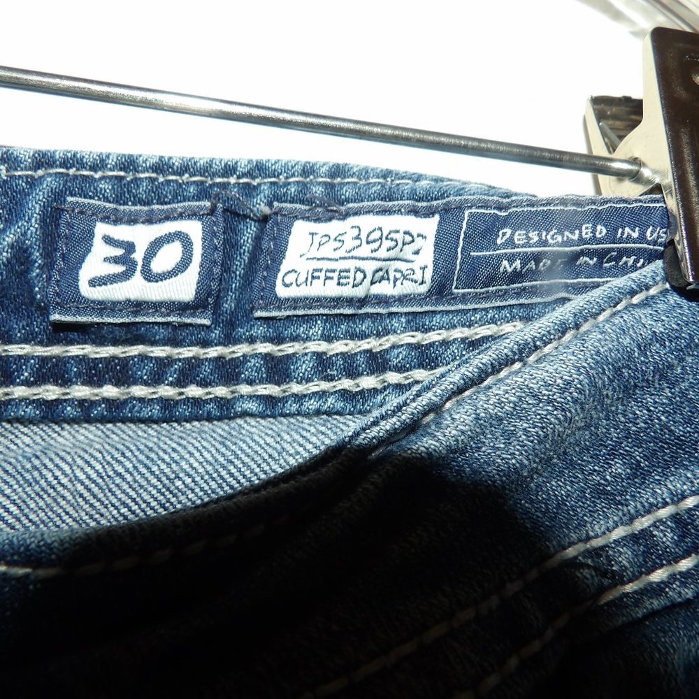 Miss Me Leather & Stud Embellished Back Pockets JPS395P2  Capri Jeans Sz 30 - Picture 7 of 9